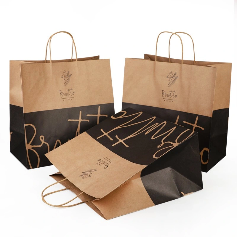 Top-Ranking Product Wholesale Custom Logo Eco Friendly Brown Fast Food Take Away Kraft Paper Bag